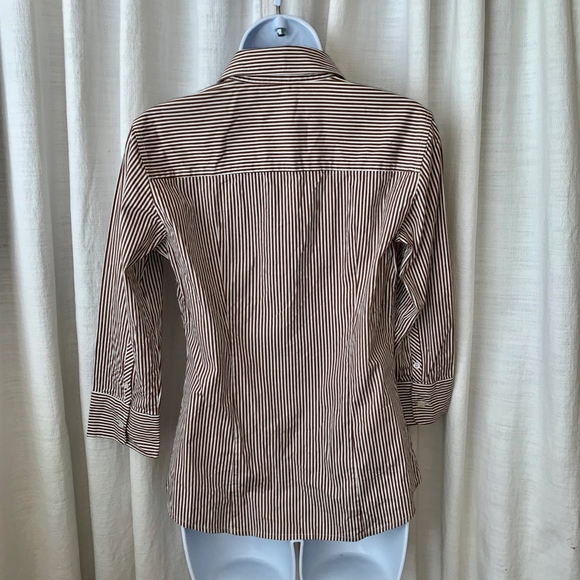 EUC- J.CREW *Brown Stripe* Perfect 3/4 Sleeve Top - Picture 5 of 7